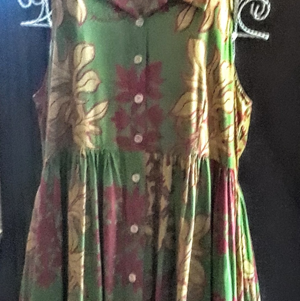 Casual Cotton Sleeveless Shirt Dress  M